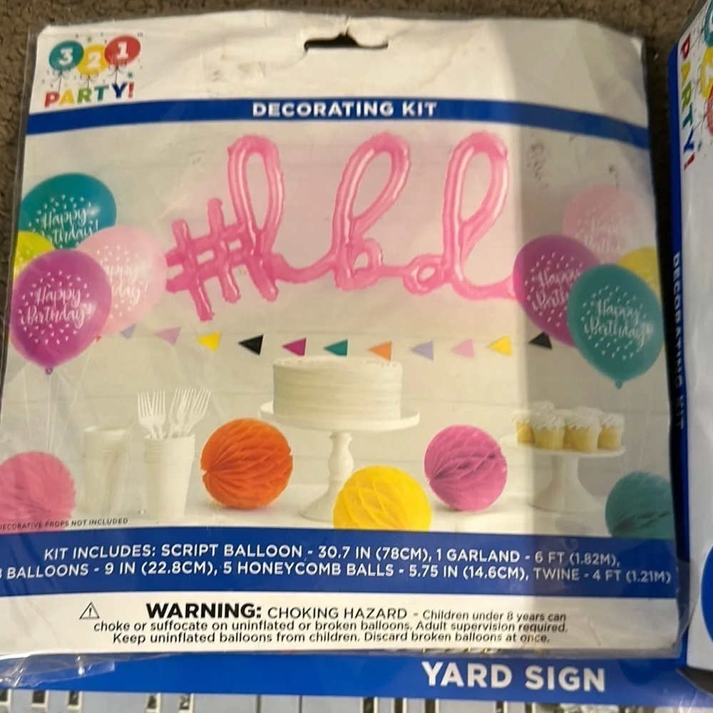 Birthday Decorating Kit w/ Balloon shaped yard sign balloons car decorating Kit